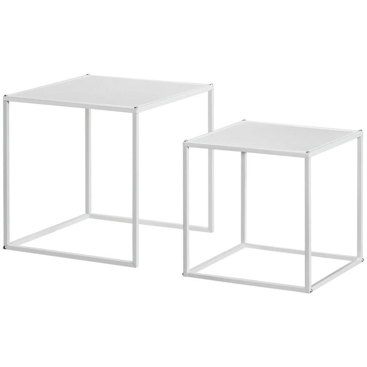 TRUUSK Moderne Salontafel en Bijzettafel Set - Stalen Frame, Huis en Inrichting, Tafels | Salontafels, Nieuw, Verzenden