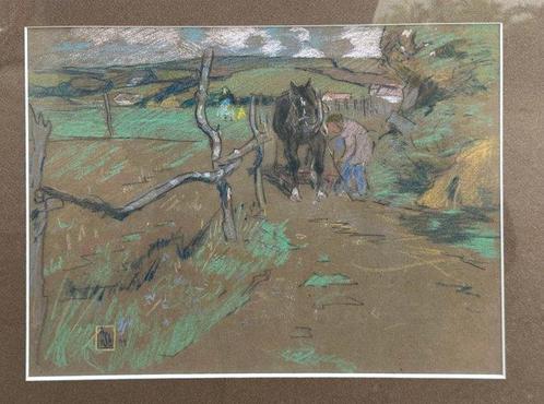 Hollandse school (XIX) - Werken op het land - NO RESERVE, Antiek en Kunst, Kunst | Schilderijen | Klassiek