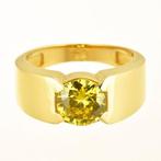 Ring - 18 karaat Geel goud Synthetische edelsteen, Nieuw