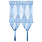 vidaXL Gordijn macramé 140x240 cm katoen blauw, Verzenden, Nieuw, Blauw