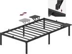 Enkel bedframe - 90 x 200 cm - metaal - zwart - met bodem -, Verzenden, Nieuw
