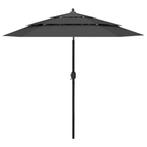 vidaXL Parasol 3-laags met aluminium paal 2,5 m, Verzenden, Nieuw, 2 tot 3 meter