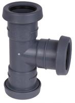 Pipelife TopFit T-stuk stroom 75 x 75 mm 90gr. 3xMof grijs, Doe-het-zelf en Verbouw, Buizen en Afvoer, Ophalen of Verzenden, Nieuw