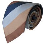Gestreepte XL stropdas kopen ca. 160cm | bruin grijs blauw, Nieuw, Met patroon, Losse Blouse Kraagjes, Bruin
