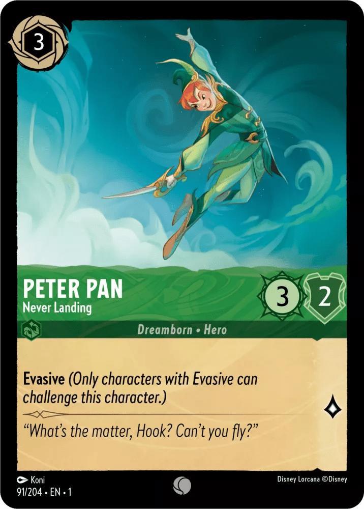 [91/204] - PETER PAN - Never Landing ENG NON-FOIL [M/NM], Verzamelen, Disney, Ophalen of Verzenden