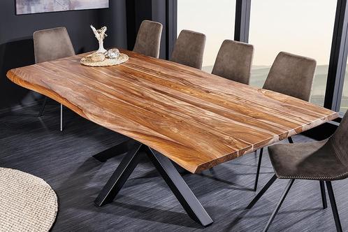 Massief houten eettafel MAMMUT 200cm Sheesham zwart frame, Huis en Inrichting, Tafels | Eettafels, Ophalen of Verzenden