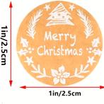 500 stickers labels kerstetiketten kraft merry christmas, Ophalen of Verzenden, Nieuw