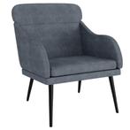Fluwelen Relaxfauteuil Donkergrijs - Retourdeal - Stijlvo..., Ophalen of Verzenden, Nieuw, Minder dan 75 cm, 50 tot 75 cm