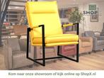 Leren fauteuil Square - Toledo Giallo (geel), Huis en Inrichting, Fauteuils, Nieuw, Ophalen of Verzenden, 50 tot 75 cm, Industrieel, Modern