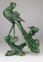 Chinese Carved Spinach Jade Sculpture Bird Phoenix Statue, Antiek en Kunst