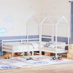 vidaXL Kinderbed met huisje en bankje massief grenenhout wit, Huis en Inrichting, Eenpersoons, Verzenden, Wit, Nieuw
