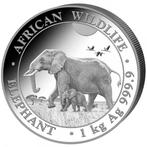 Somalische Olifant 1 kg 2022, Postzegels en Munten, Zilver, Losse munt, Overige landen, Verzenden