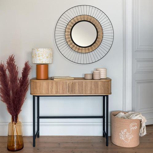 Sidetable Bali kast met ronde vormen | 100x35x80,5cm, Huis en Inrichting, Tafels | Sidetables, 50 tot 100 cm, 25 tot 50 cm, Rond