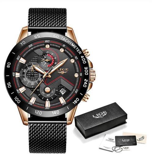 Quartz Horloge - Anoloog Luxe Uurwerk voor Heren - Roestvrij, Sieraden, Tassen en Uiterlijk, Smartwatches, Nieuw, Verzenden