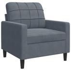 Fluwelen Fauteuil 60cm Donkergrijs - Tweedekansje - Stijl..., Huis en Inrichting, Fauteuils, Nieuw, 75 tot 100 cm, Ophalen of Verzenden