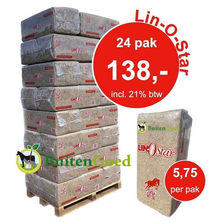 Vlasstrooisel €5,75 incl btw vanaf 24 pak Lin-O-star vlas!, Dieren en Toebehoren, Paarden en Pony's | Verzorgingsproducten, Nieuw