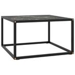 vidaXL Salontafel met zwart marmerglas 60x60x35 cm zwart, Huis en Inrichting, Tafels | Salontafels, 50 tot 100 cm, Verzenden, Nieuw