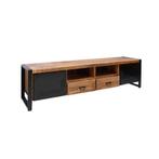 Tv-meubel Mangohout Nola 205 cm, Verzenden, Nieuw, 200 cm of meer, Minder dan 100 cm