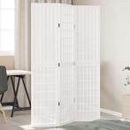 vidaXL Kamerscherm met 3 panelen massief paulowniahout wit, Huis en Inrichting, Woonaccessoires | Kamerschermen, Verzenden, Nieuw