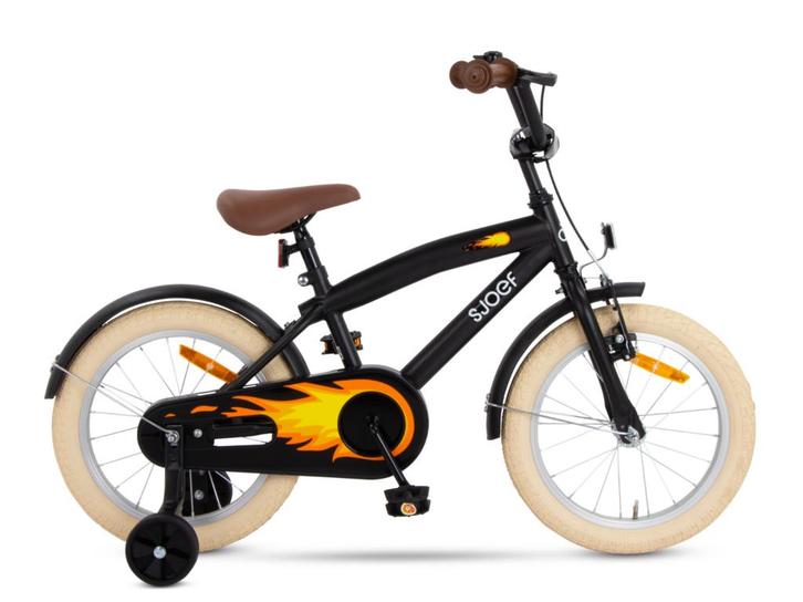 SJOEF Cruise Jongensfiets 16 inch - Mat Zwart, Fietsen en Brommers, Fietsen | Kinderfietsjes, 16 tot 20 inch, Verzenden