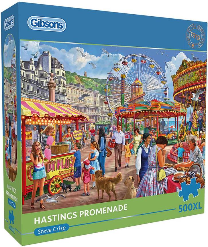 Steve Crisp - Hastings Promenade Puzzel (500XL stukjes) |, Hobby en Vrije tijd, Denksport en Puzzels, Nieuw, Verzenden