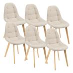 Eetkamerstoel Kopparberg 86x53x47 cm set van 6 beige, Huis en Inrichting, Stoelen, Verzenden, Nieuw