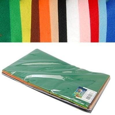 Viltlapjes Multicolor 20x30 cm 1mm dik per pak 12 stuks, Hobby en Vrije tijd, Knutselen, Nieuw, Ophalen of Verzenden