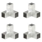 vidaXL Paalverbindingen 4 st Y-vorm 71x71 mm gegalvaniseerd, Tuin en Terras, Palen, Balken en Planken, Verzenden, Nieuw