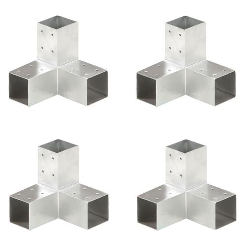 vidaXL Paalverbindingen 4 st Y-vorm 71x71 mm gegalvaniseerd, Tuin en Terras, Palen, Balken en Planken, Nieuw, Verzenden