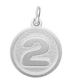 Zilveren cijfer 2 rond mat-glans kettinghanger, Sieraden, Tassen en Uiterlijk, Kettinghangers, Verzenden, Nieuw
