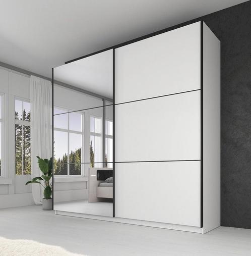 Kledingkast - Wit - 217 x 63 x 210 cm - Garderobekasten, Huis en Inrichting, Kasten | Vitrinekasten, 50 tot 75 cm, Nieuw, 200 cm of meer