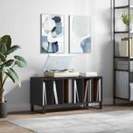 vidaXL Platenkast 100x38x48 cm bewerkt hout zwart, Huis en Inrichting, Woonaccessoires | Cd- en Dvd-rekken, Verzenden, Nieuw