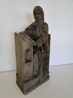 sculptuur, Gotischer Heiliger an einem Lesepult - Holz