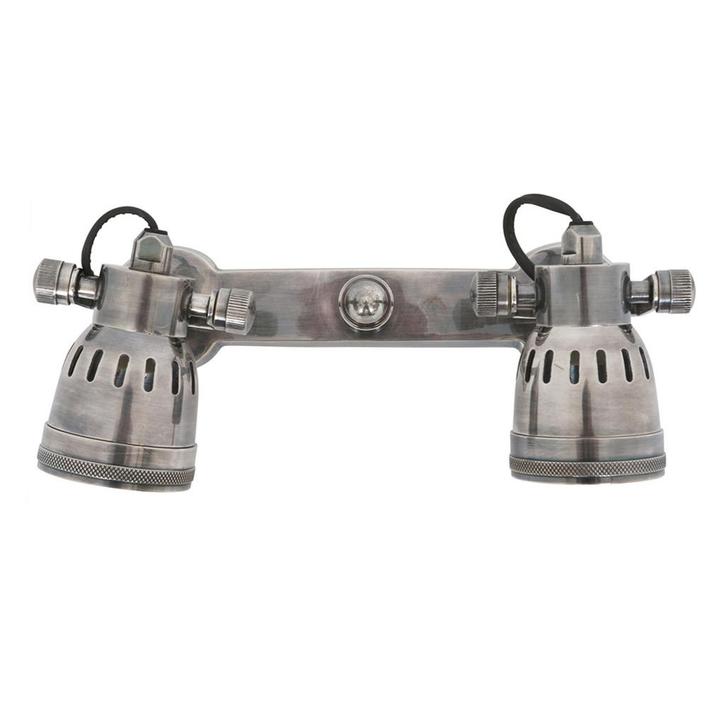 Opbouwspot Indigo Double Antiek Zilver Binnenverlichting, Huis en Inrichting, Lampen | Spots, Verzenden