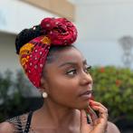 Afrikaanse Rode Dotted Patterns hoofddoek - headwrap, Kleding | Dames, Hoeden en Petten, Ophalen of Verzenden, Nieuw