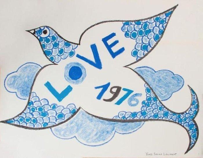 Yves Saint Laurent - Yves Saint Laurent, LOVE, 1976 - Jaren, Antiek en Kunst, Kunst | Tekeningen en Foto's