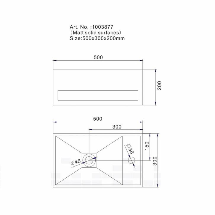 Wastafel Ideavit Solidcube-TB 50x30x20 cm Inclusief, Doe-het-zelf en Verbouw, Sanitair, Ophalen of Verzenden