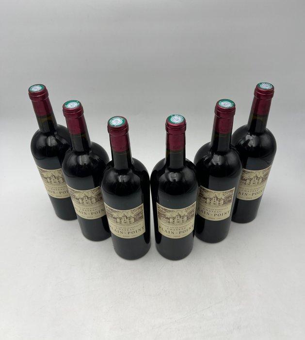 2004 Château Plain Point - Bordeaux, Fronsac - 6 Flessen, Verzamelen, Wijnen