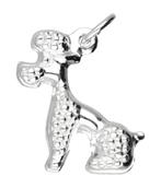 Zilveren Poedel ketting hanger - zittend, Sieraden, Tassen en Uiterlijk, Verzenden, Nieuw
