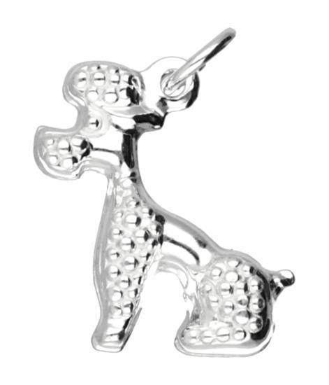 Zilveren Poedel ketting hanger - zittend, Sieraden, Tassen en Uiterlijk, Kettinghangers, Verzenden