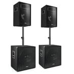 Vonyx 1700W Subwoofer set Super Bass 1700 2 Speakers, 2 Su, Audio, Tv en Foto, Luidsprekers, Nieuw, Verzenden