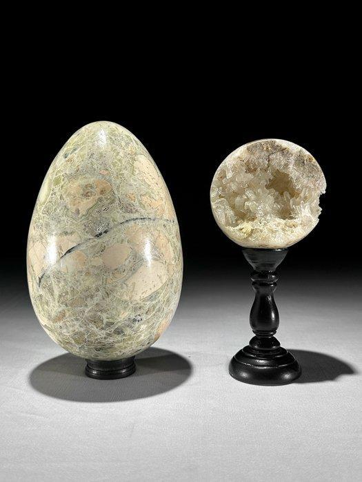 Geen reserveprijs - Prachtig paar onyx en kristalkwarts., Antiek en Kunst, Kunst | Designobjecten