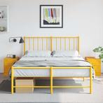 vidaXL Nachtkastjes 2 st 34,5x39x44 cm staal geel, Huis en Inrichting, Slaapkamer | Nachtkastjes, Minder dan 45 cm, Nieuw, Minder dan 55 cm