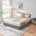 Tweepersoonsbed Nola met matras linnen 200x180 cm grijs [en., Verzenden, Nieuw