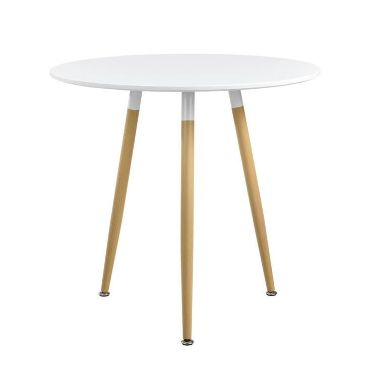 Design eettafel Camille Ø80x75 cm MDF rond wit, Huis en Inrichting, Tafels | Eettafels, Verzenden