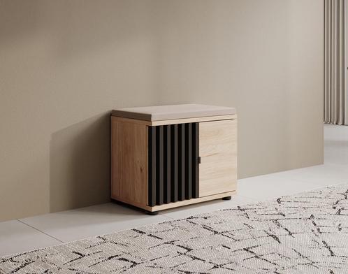 Meubella - Schoenenkast - Eiken 60cm met latjes, Huis en Inrichting, Kasten | Vitrinekasten, 25 tot 50 cm, Nieuw, 50 tot 100 cm