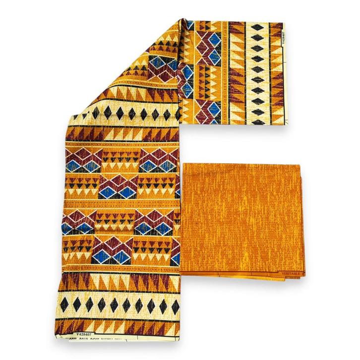 Afrikaanse stof - Two-Tone print Polycotton - 6 yard Combina, Hobby en Vrije tijd, Stoffen en Lappen, Nieuw, Ophalen of Verzenden