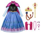 Anna jurk Deluxe prinsessenjurk + set - Frozen - 92 t/m 152, Kinderen en Baby's, Carnavalskleding en Verkleedspullen, Nieuw, Meisje
