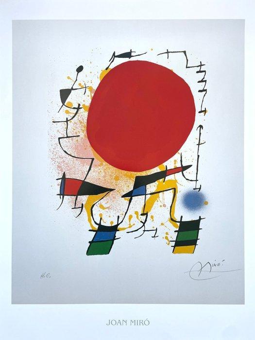 Joan Miró (after) - Le Soleil Rouge - Offset Lithography -, Antiek en Kunst, Kunst | Tekeningen en Foto's