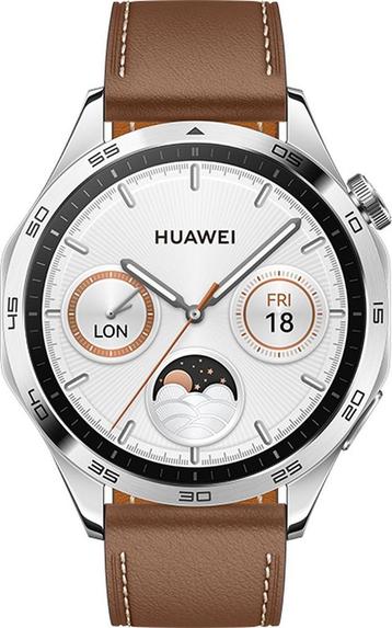 Huawei - Watch GT 4 - 46mm - Silver/Brown (Smartwatch) beschikbaar voor biedingen